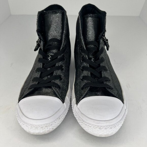 Converse Junior 661850F Gray Chuck Taylor All Star Lace Up Zip Size 6 Sneakers - Picture 3 of 11